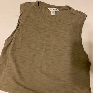 Athleta Olive Green Sleeveless Muscle Tee